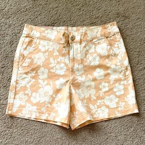 NWT Jachs Girlfriend Stretch Satin Chino Shorts L Floral Casual Vacation Resort